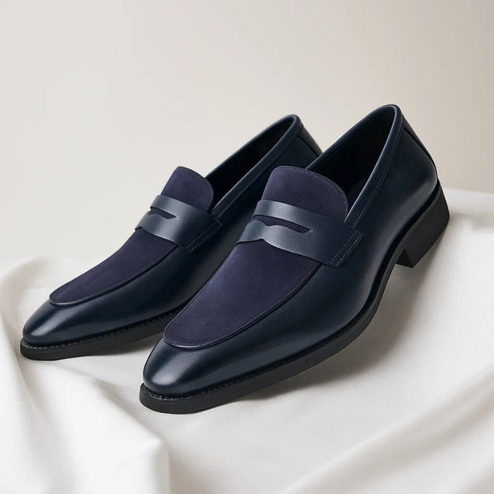 Szymon | Buty Skórzane Zamszowe Męskie Penny Loafer