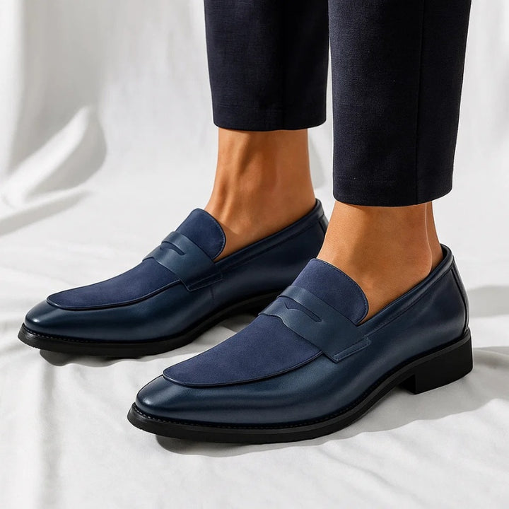 Szymon | Buty Skórzane Zamszowe Męskie Penny Loafer