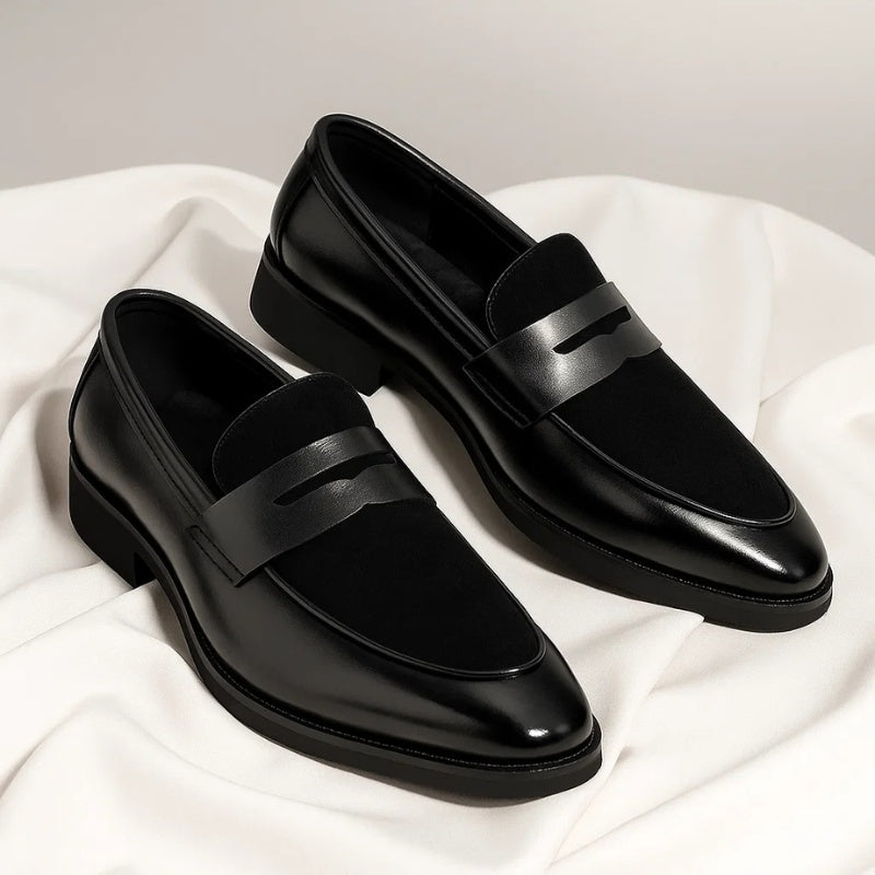Szymon | Buty Skórzane Zamszowe Męskie Penny Loafer