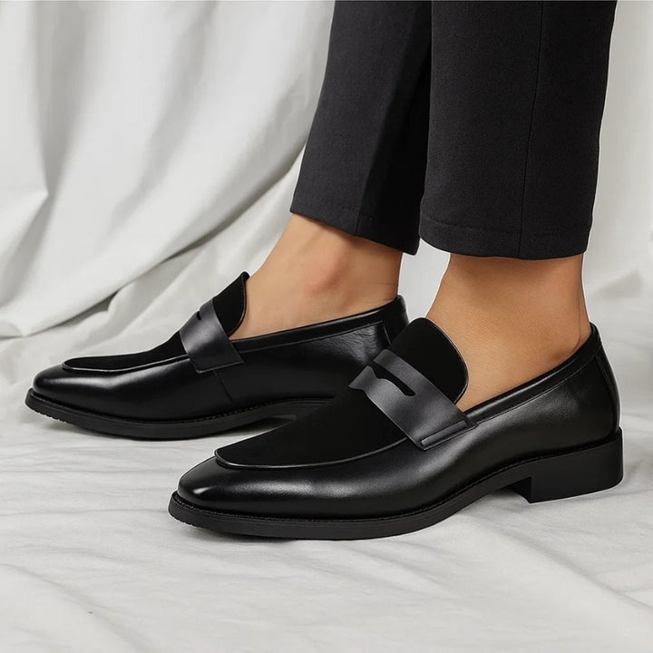 Szymon | Buty Skórzane Zamszowe Męskie Penny Loafer
