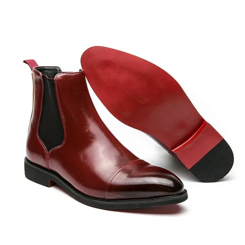 Szymon | Sztyblety Skórzane Chelsea Boots Męskie