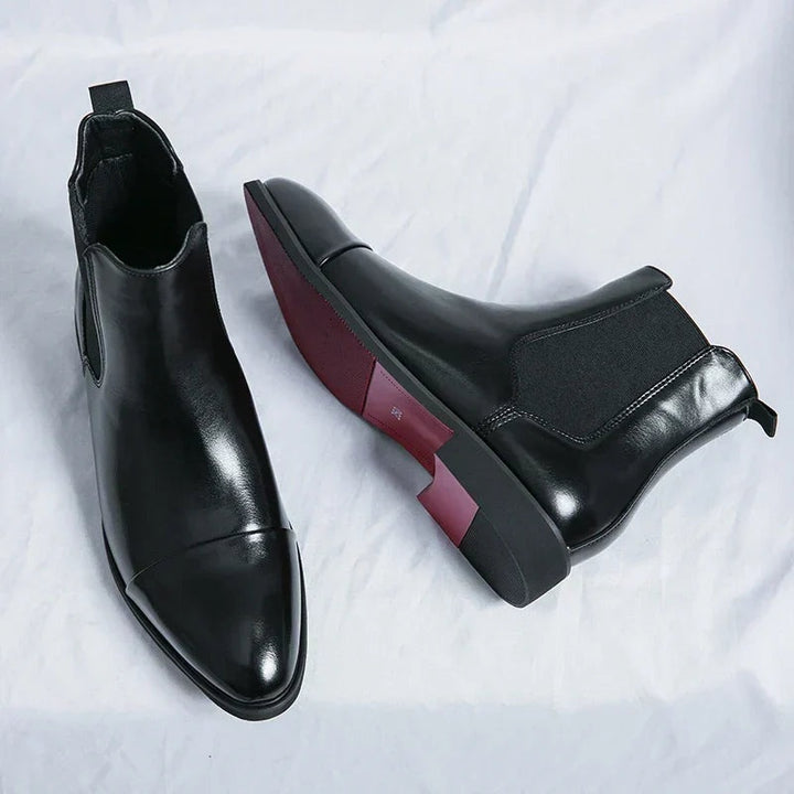 Szymon | Sztyblety Skórzane Chelsea Boots Męskie