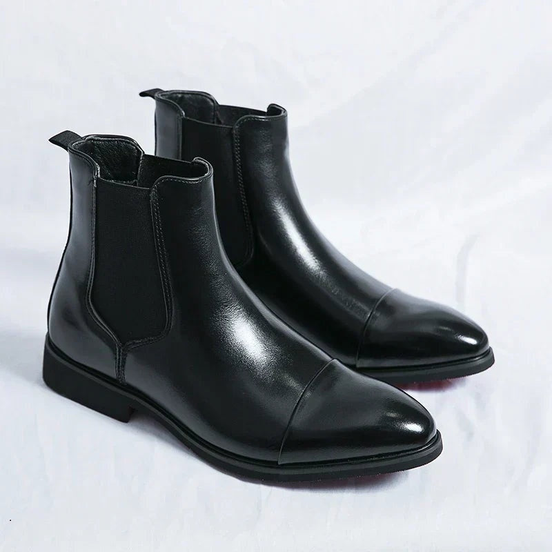 Szymon | Sztyblety Skórzane Chelsea Boots Męskie