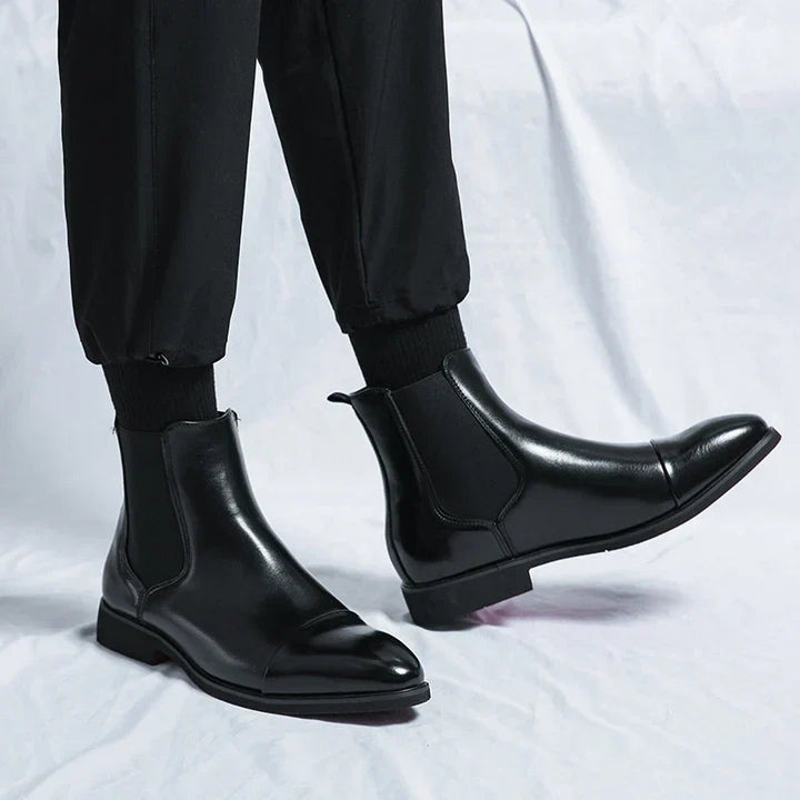 Szymon | Sztyblety Skórzane Chelsea Boots Męskie