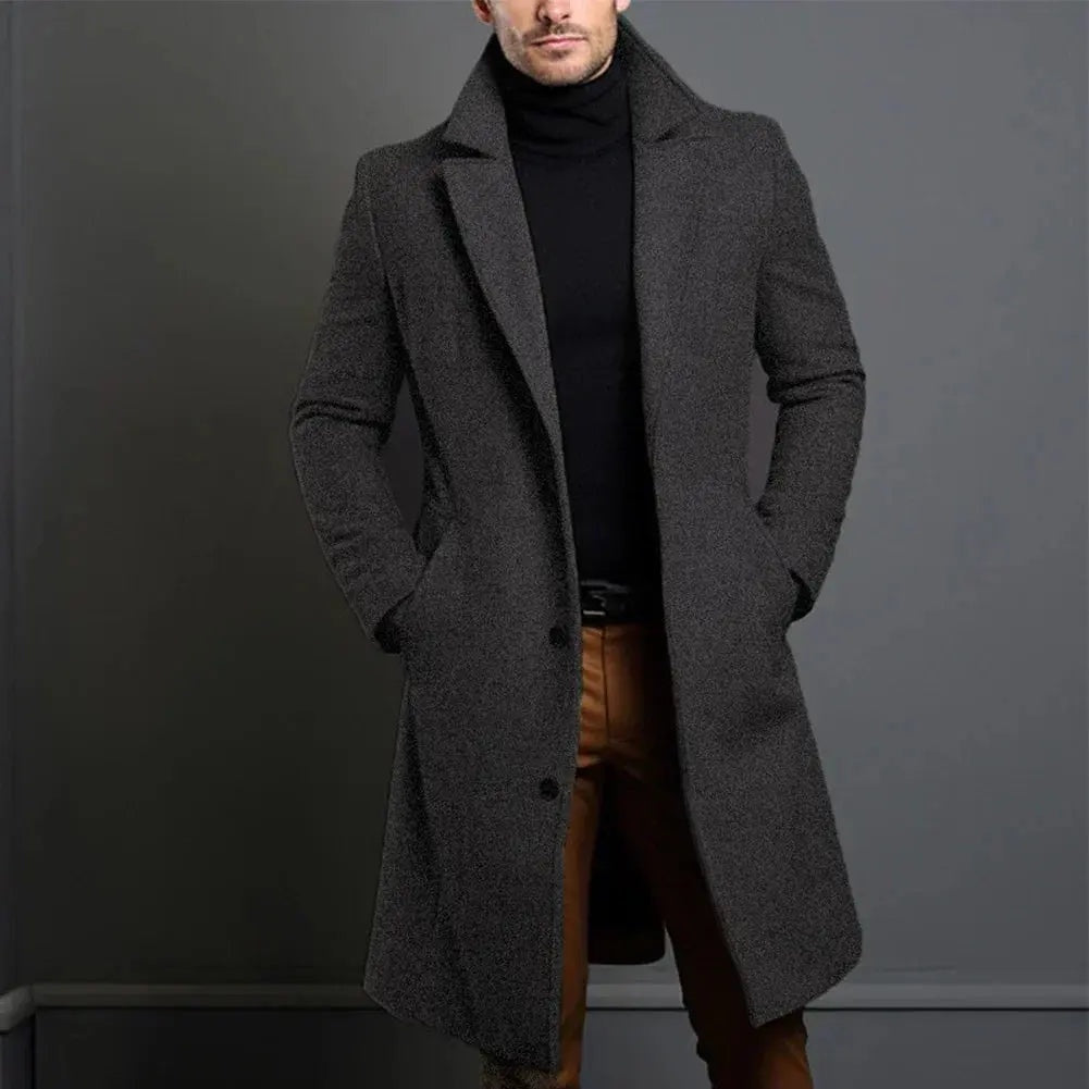 Tomasz | Płaszcz Męski Długi Slim-Fit Płaszcze Męski Zimowe