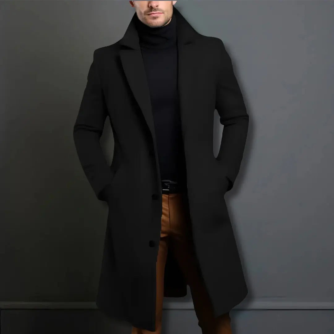 Tomasz | Płaszcz Męski Długi Slim-Fit Płaszcze Męski Zimowe