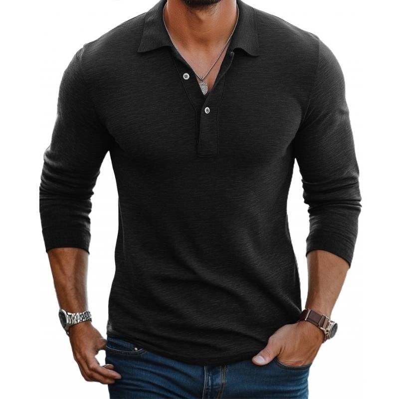 Tomasz | Polo Męski z Długim Rękawem Slim Fit