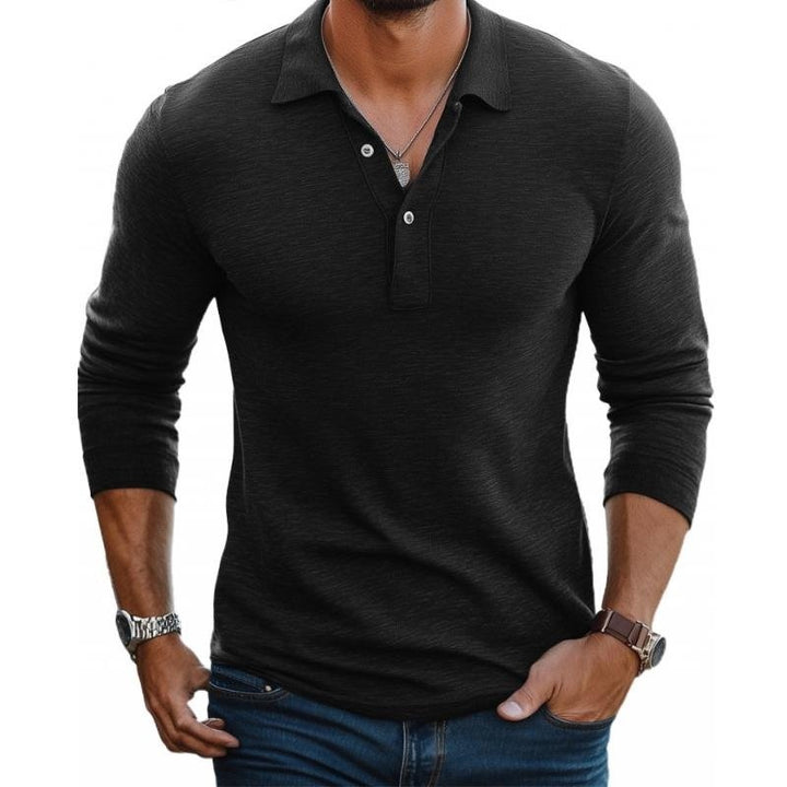 Tomasz | Polo Męski z Długim Rękawem Slim Fit