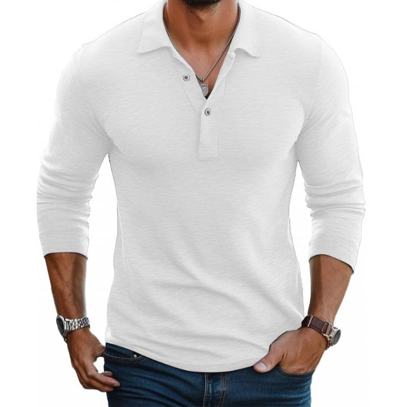 Tomasz | Polo Męski z Długim Rękawem Slim Fit