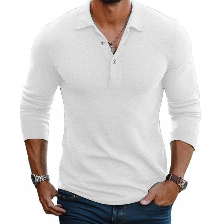 Tomasz | Polo Męski z Długim Rękawem Slim Fit
