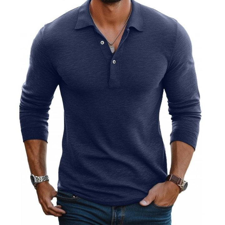 Tomasz | Polo Męski z Długim Rękawem Slim Fit