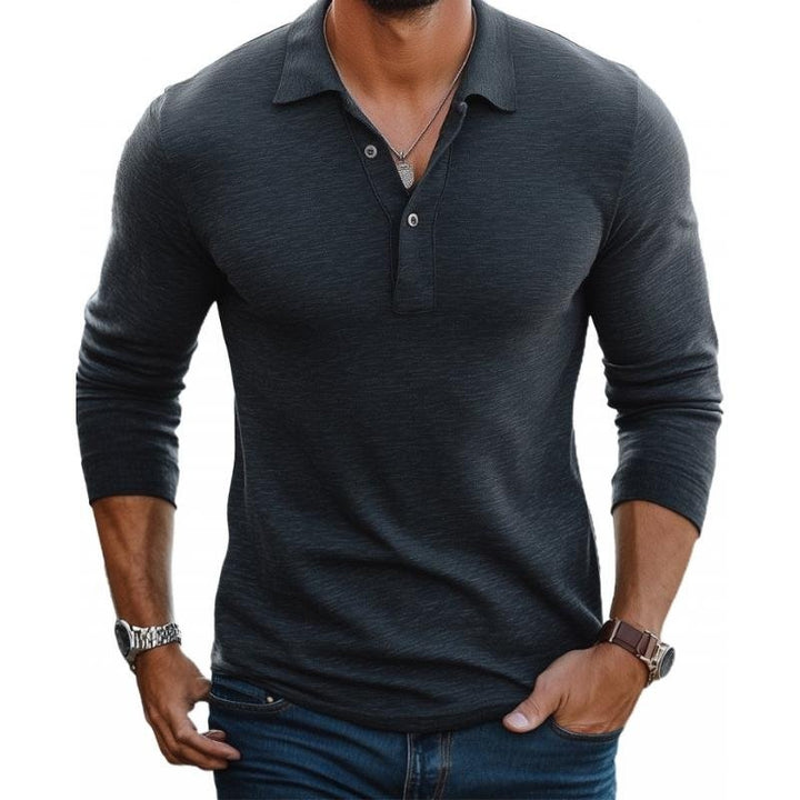 Tomasz | Polo Męski z Długim Rękawem Slim Fit