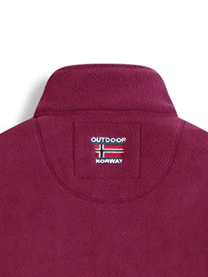 Łukasz | Polar Męski Outdoor z Zamkiem Full-Zip Kołnierz Stójka