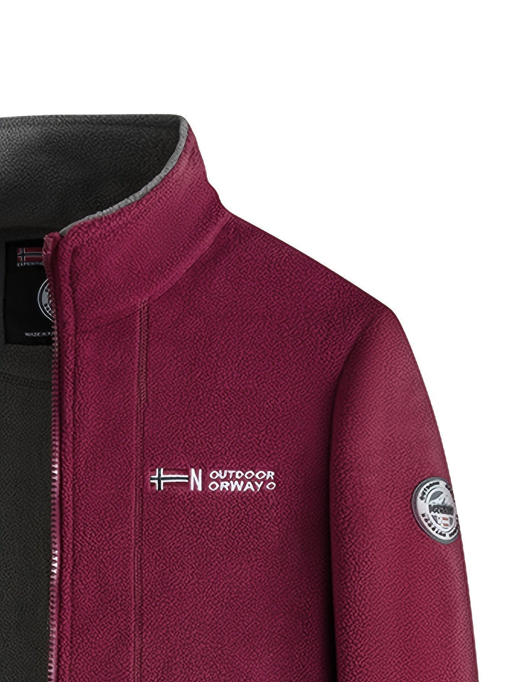 Łukasz | Polar Męski Outdoor z Zamkiem Full-Zip Kołnierz Stójka