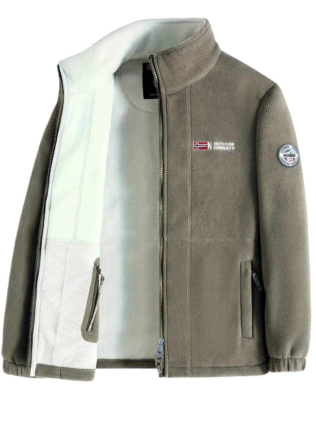 Łukasz | Polar Męski Outdoor z Zamkiem Full-Zip Kołnierz Stójka