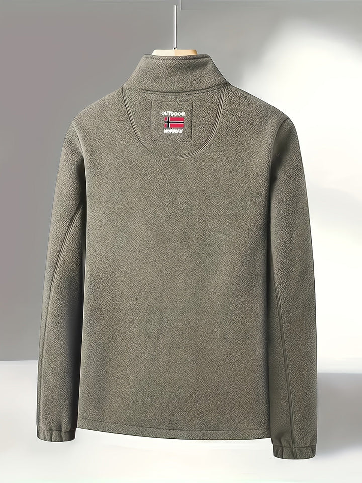 Łukasz | Polar Męski Outdoor z Zamkiem Full-Zip Kołnierz Stójka