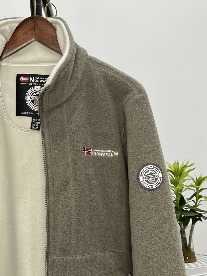 Łukasz | Polar Męski Outdoor z Zamkiem Full-Zip Kołnierz Stójka