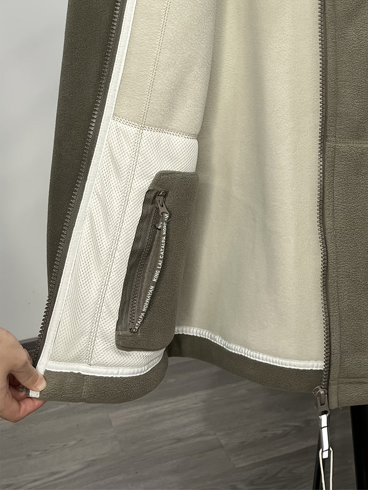 Łukasz | Polar Męski Outdoor z Zamkiem Full-Zip Kołnierz Stójka
