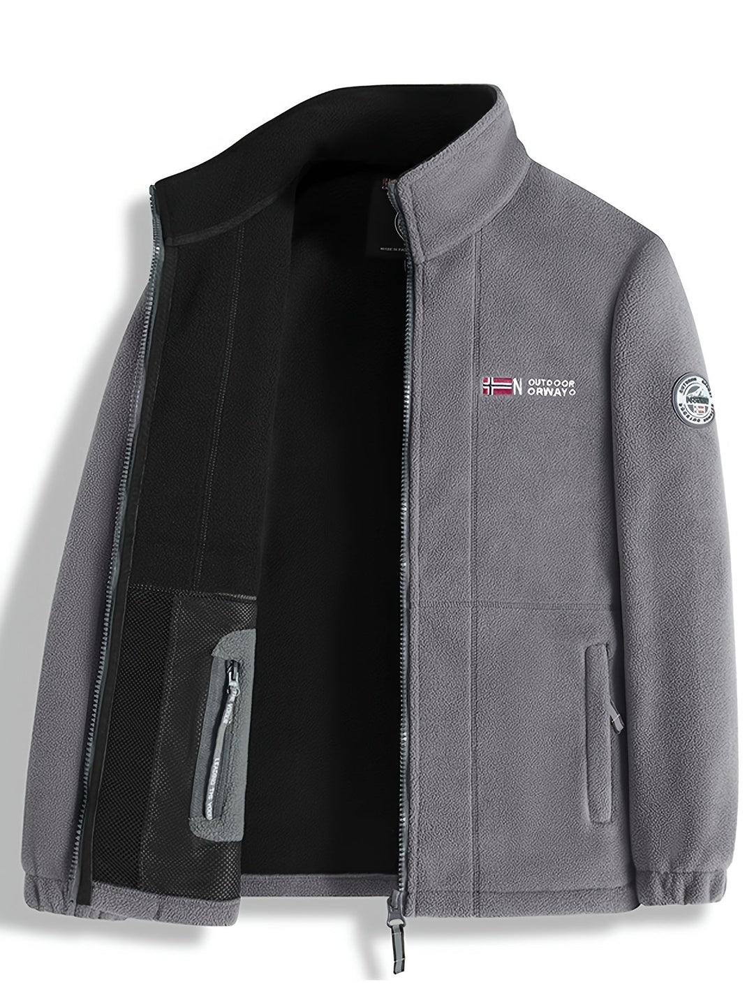 Łukasz | Polar Męski Outdoor z Zamkiem Full-Zip Kołnierz Stójka