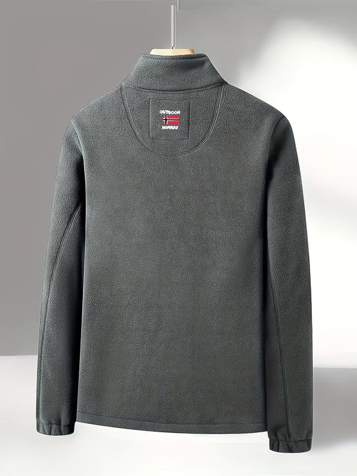 Łukasz | Polar Męski Outdoor z Zamkiem Full-Zip Kołnierz Stójka