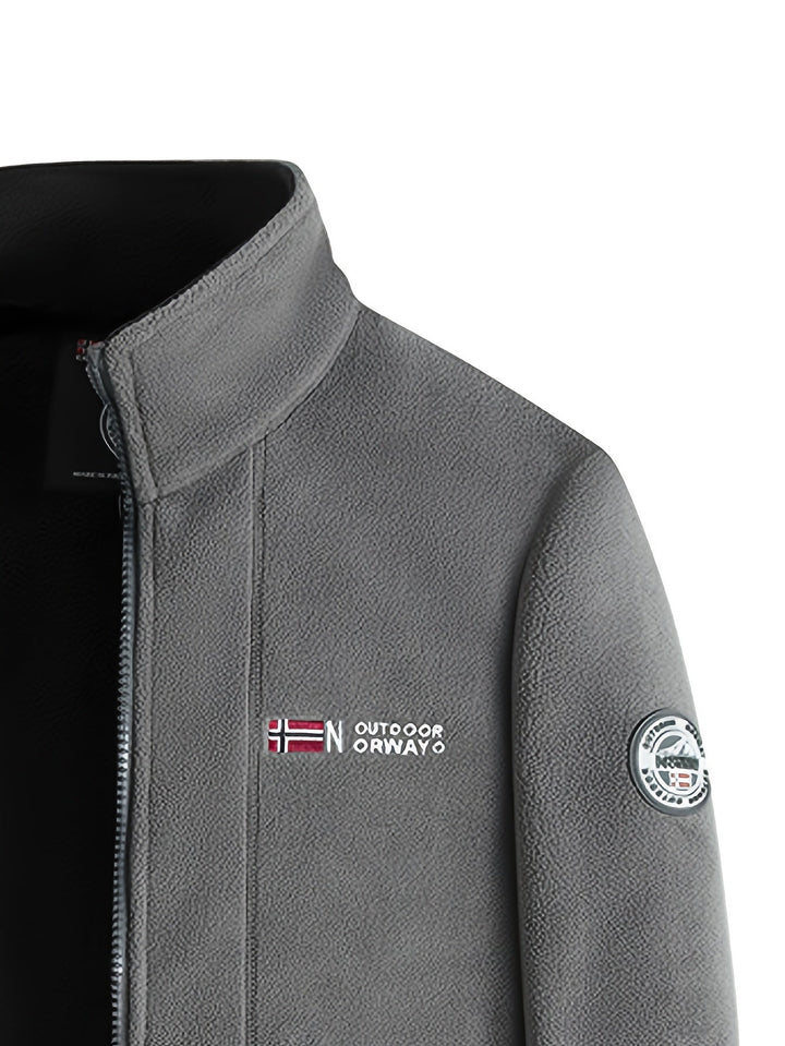 Łukasz | Polar Męski Outdoor z Zamkiem Full-Zip Kołnierz Stójka