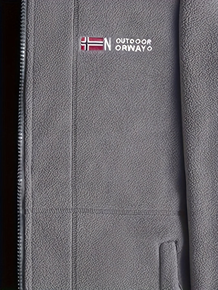 Łukasz | Polar Męski Outdoor z Zamkiem Full-Zip Kołnierz Stójka
