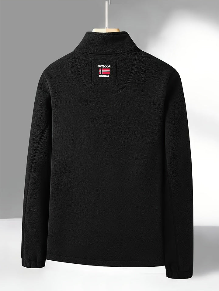 Łukasz | Polar Męski Outdoor z Zamkiem Full-Zip Kołnierz Stójka