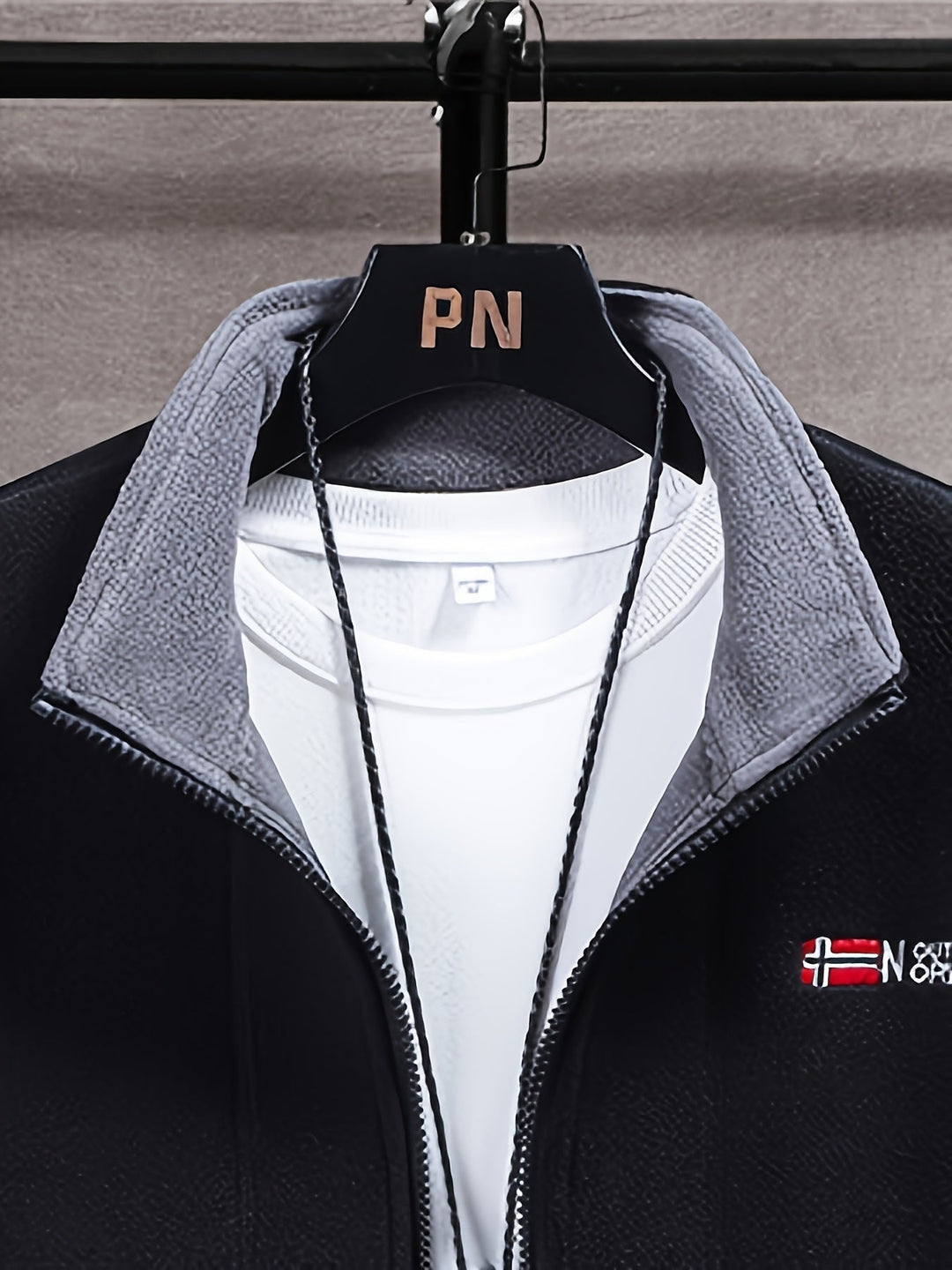 Łukasz | Polar Męski Outdoor z Zamkiem Full-Zip Kołnierz Stójka
