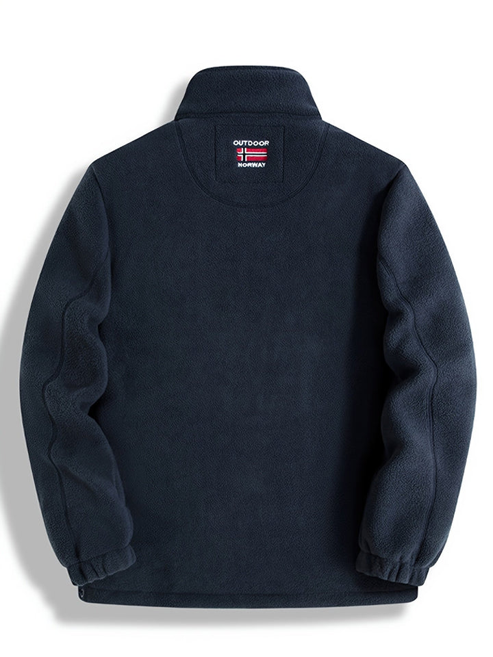 Łukasz | Polar Męski Outdoor z Zamkiem Full-Zip Kołnierz Stójka