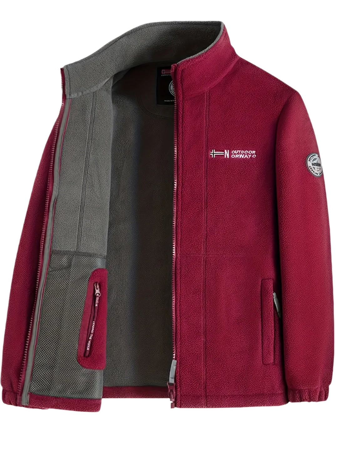 Łukasz | Polar Męski Outdoor z Zamkiem Full-Zip Kołnierz Stójka