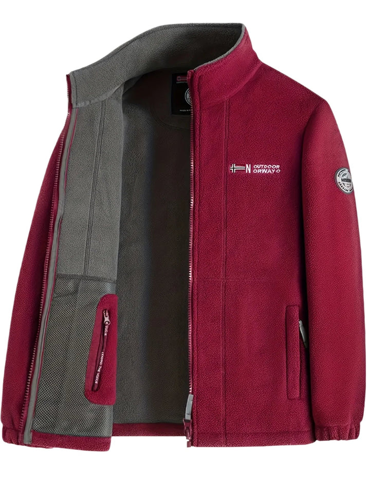 Łukasz | Polar Męski Outdoor z Zamkiem Full-Zip Kołnierz Stójka