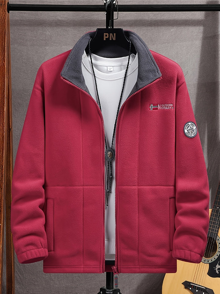 Łukasz | Polar Męski Outdoor z Zamkiem Full-Zip Kołnierz Stójka