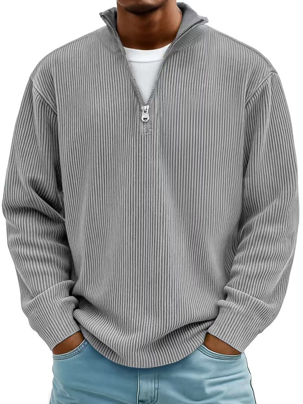 Łukasz | Quarter Zip Swetry Męski z Fakturą Strukturalną