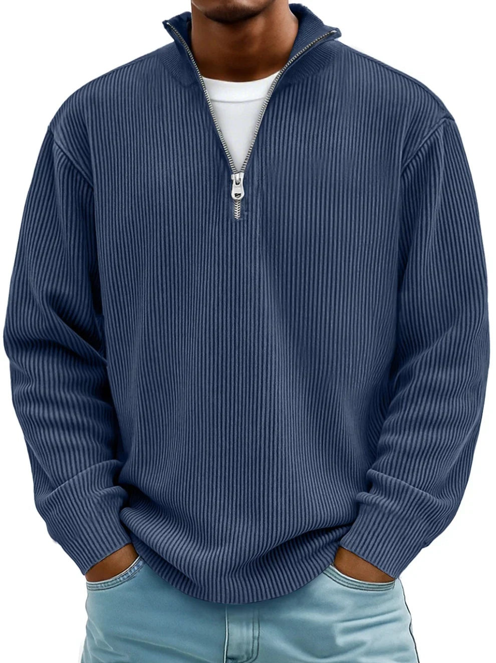 Łukasz | Quarter Zip Swetry Męski z Fakturą Strukturalną