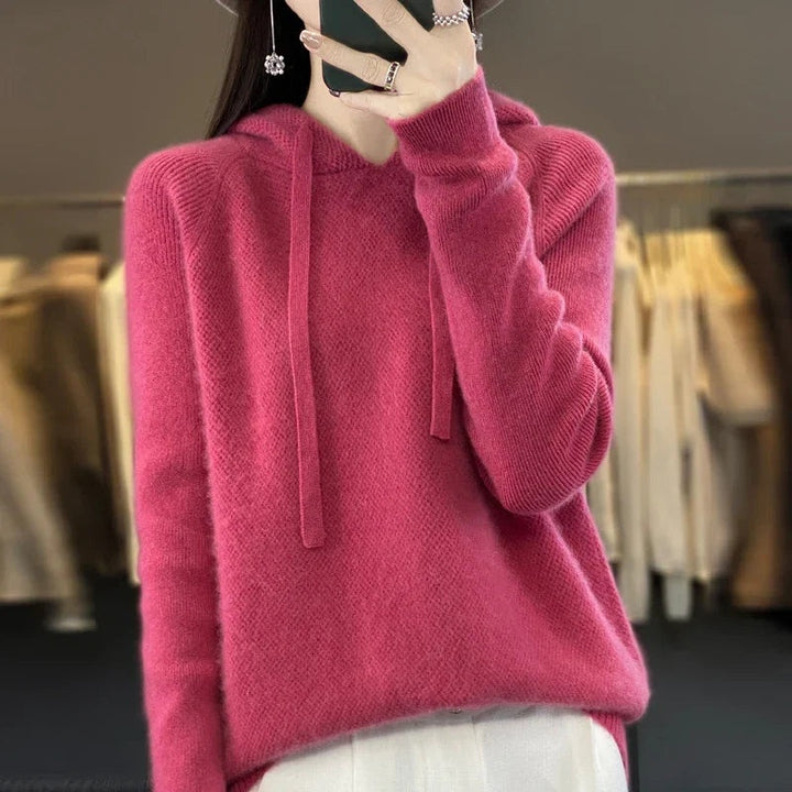 Weronika | Sweter z Kapturem z Wełny Merino Damski Oversize
