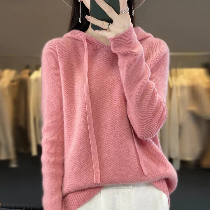 Weronika | Sweter z Kapturem z Wełny Merino Damski Oversize