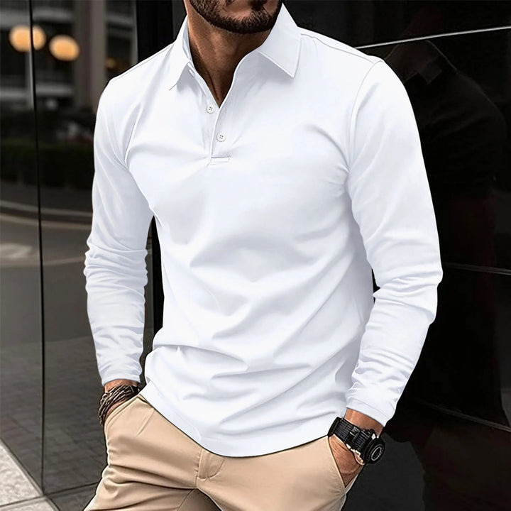 Wojtek | Koszulka Polo z Długim Rękawem Męski Slim Fit