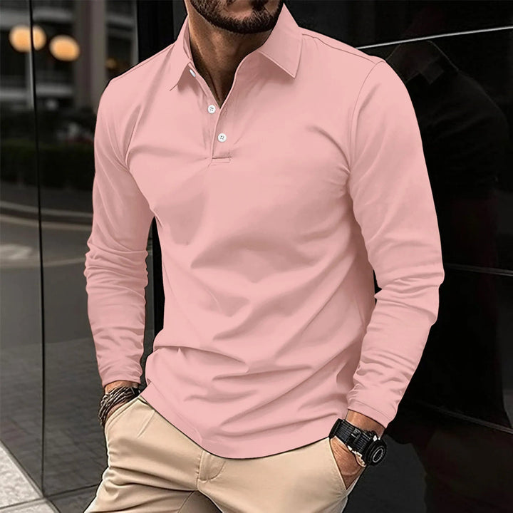 Wojtek | Koszulka Polo z Długim Rękawem Męski Slim Fit
