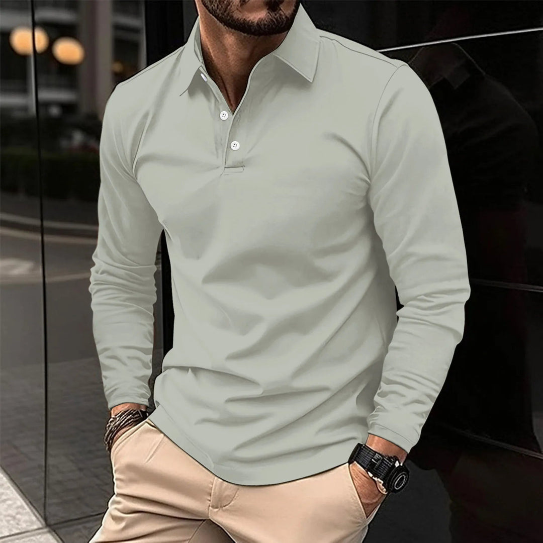 Wojtek | Koszulka Polo z Długim Rękawem Męski Slim Fit