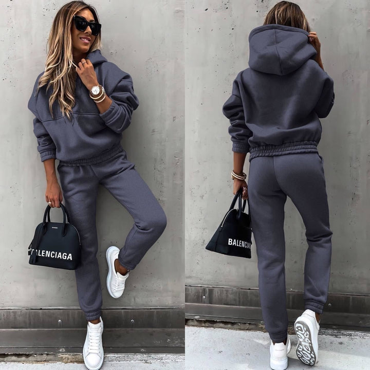 Zofia | Dres Komplet Damski z Kapturem Bluza i Spodnie Dresowe