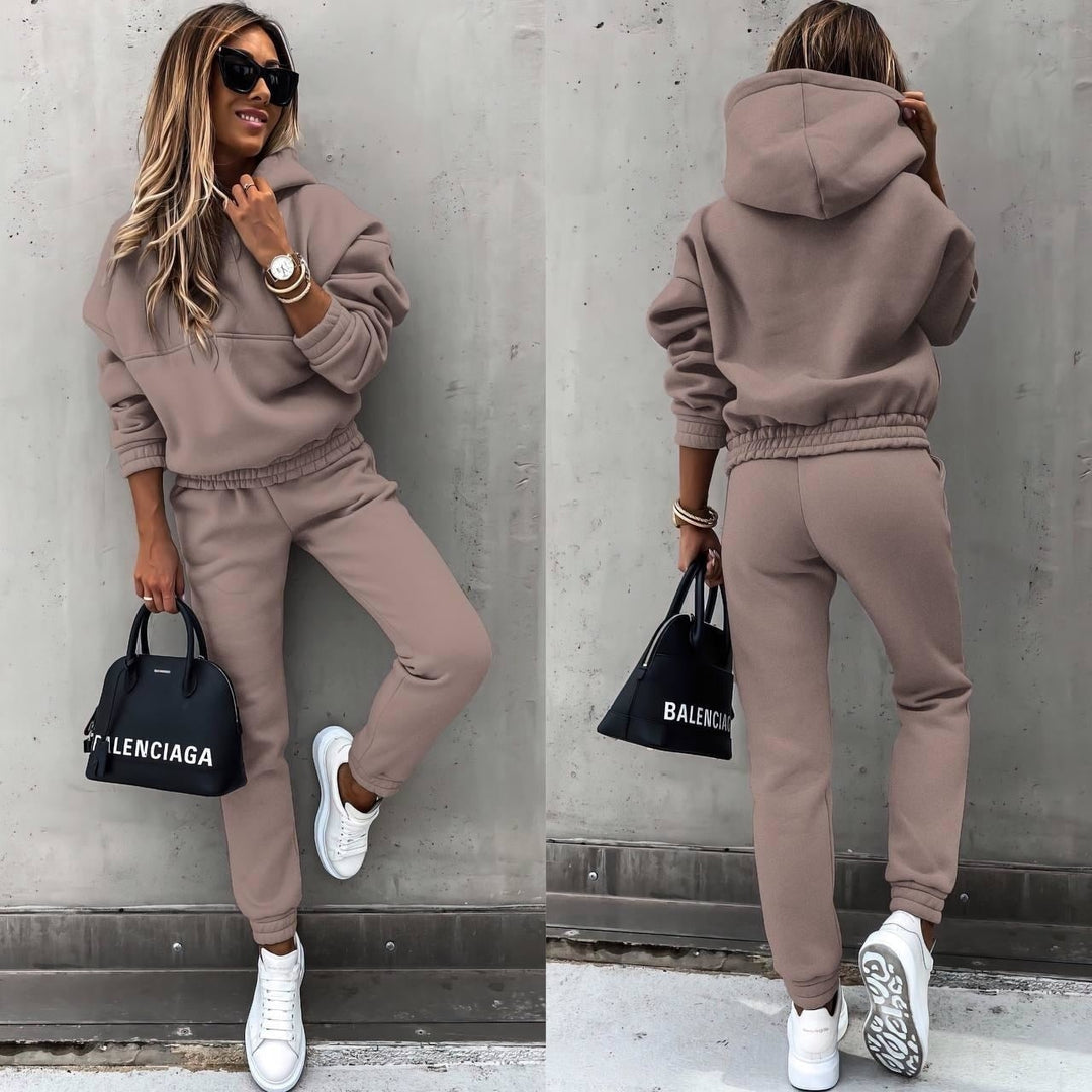 Zofia | Dres Komplet Damski z Kapturem Bluza i Spodnie Dresowe