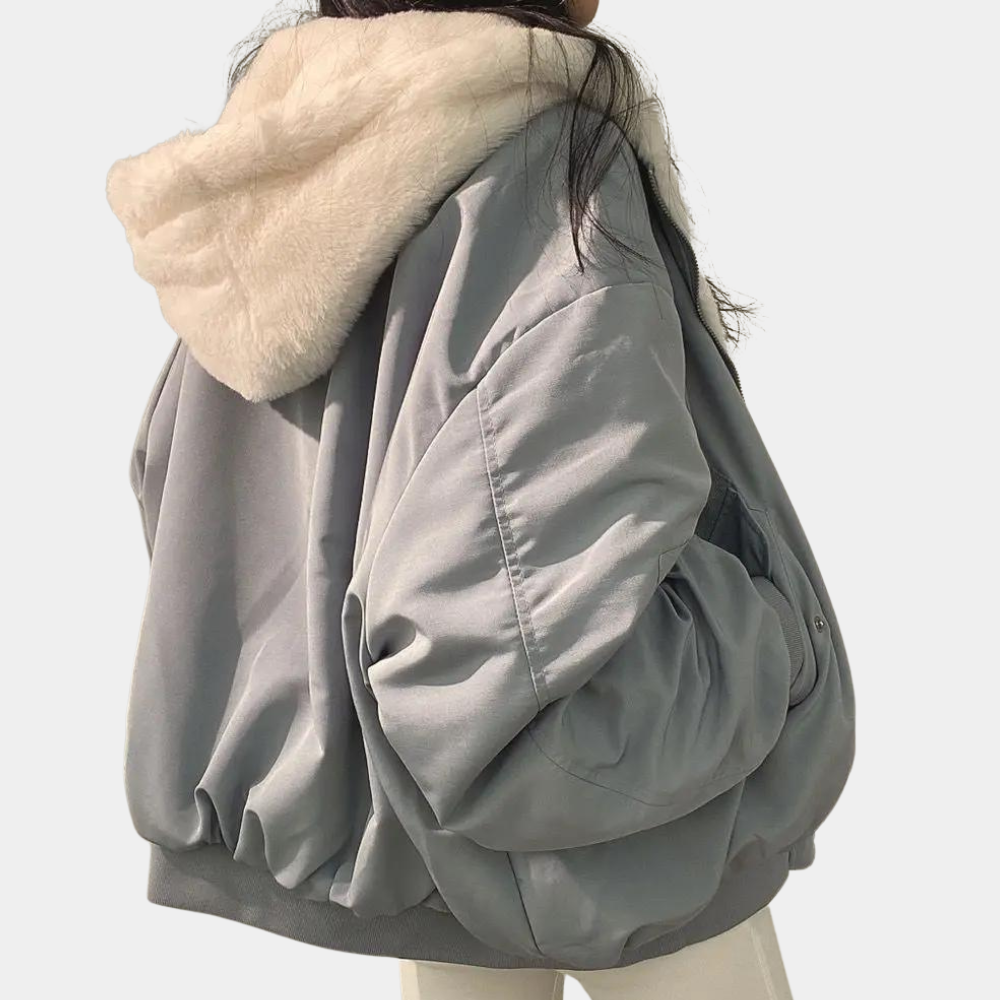Zofia | Kurtka Damska Zimowa Oversize z Futrzaną Podszewką