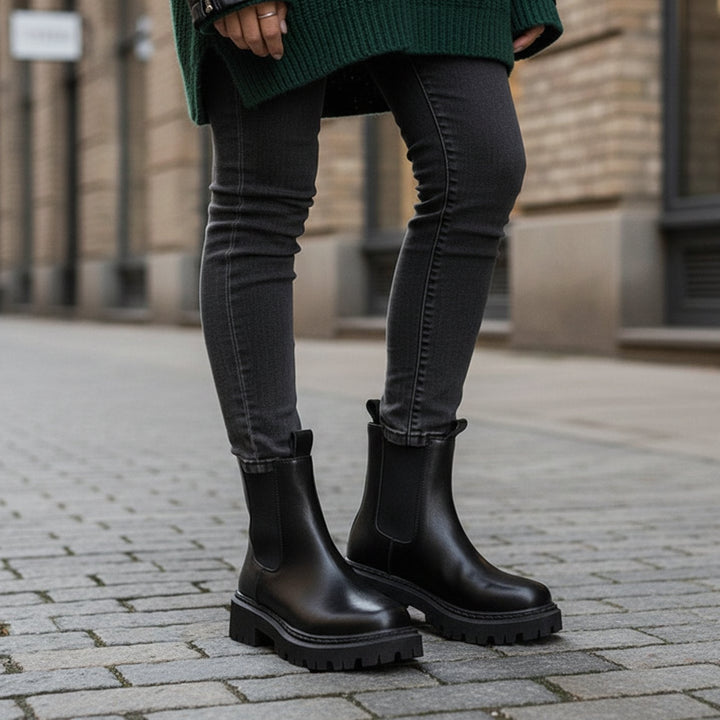 Zofia | Trzewiki Damskie Chelsea Boots na Grubej Podeszwie