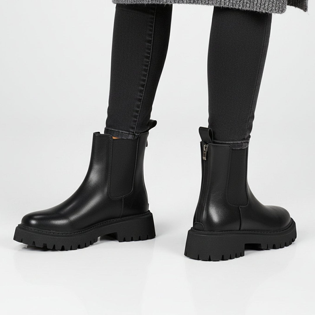 Zofia | Trzewiki Damskie Chelsea Boots na Grubej Podeszwie