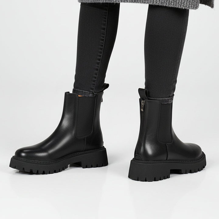 Zofia | Trzewiki Damskie Chelsea Boots na Grubej Podeszwie