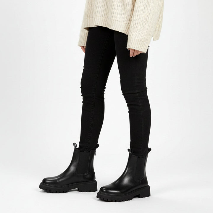 Zofia | Trzewiki Damskie Chelsea Boots na Grubej Podeszwie